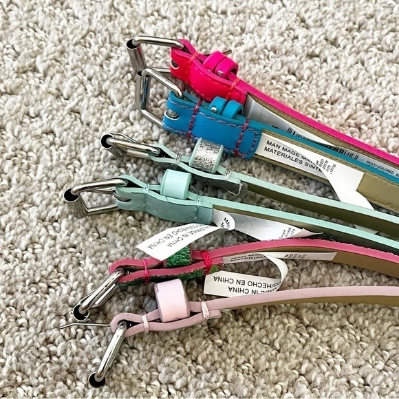 Target Girls Skinny Belts Size S Pink Blue Silver Rainbow Stars Colorful Lot 5x - Picture 9 of 9